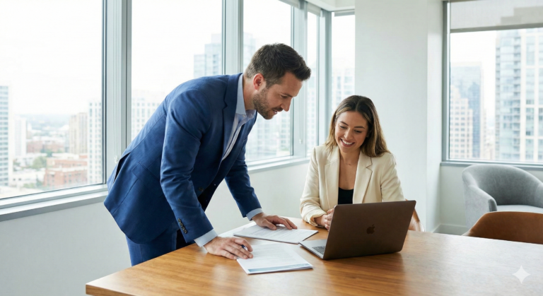 Client consultation scene